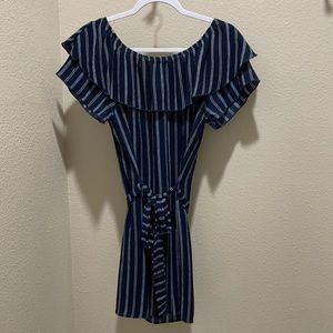 Navy white striped dress